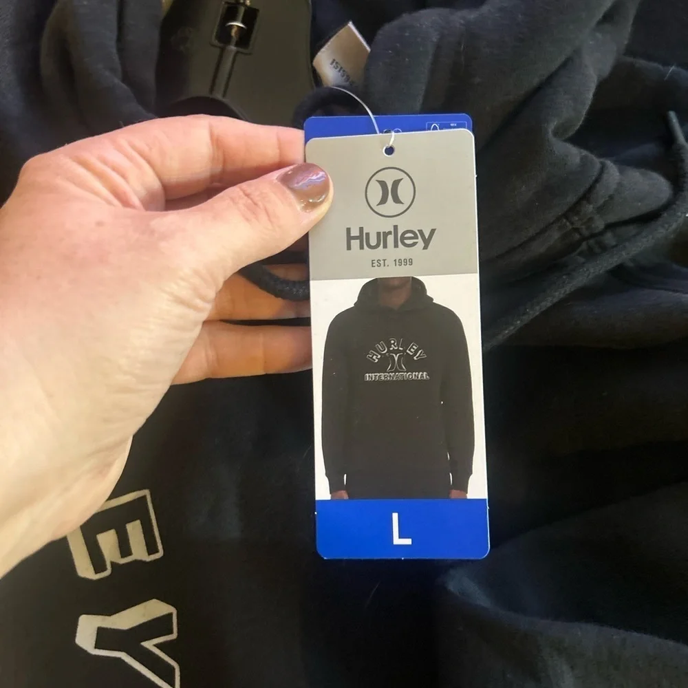NWT Hurley Men's Black Hoodie Large